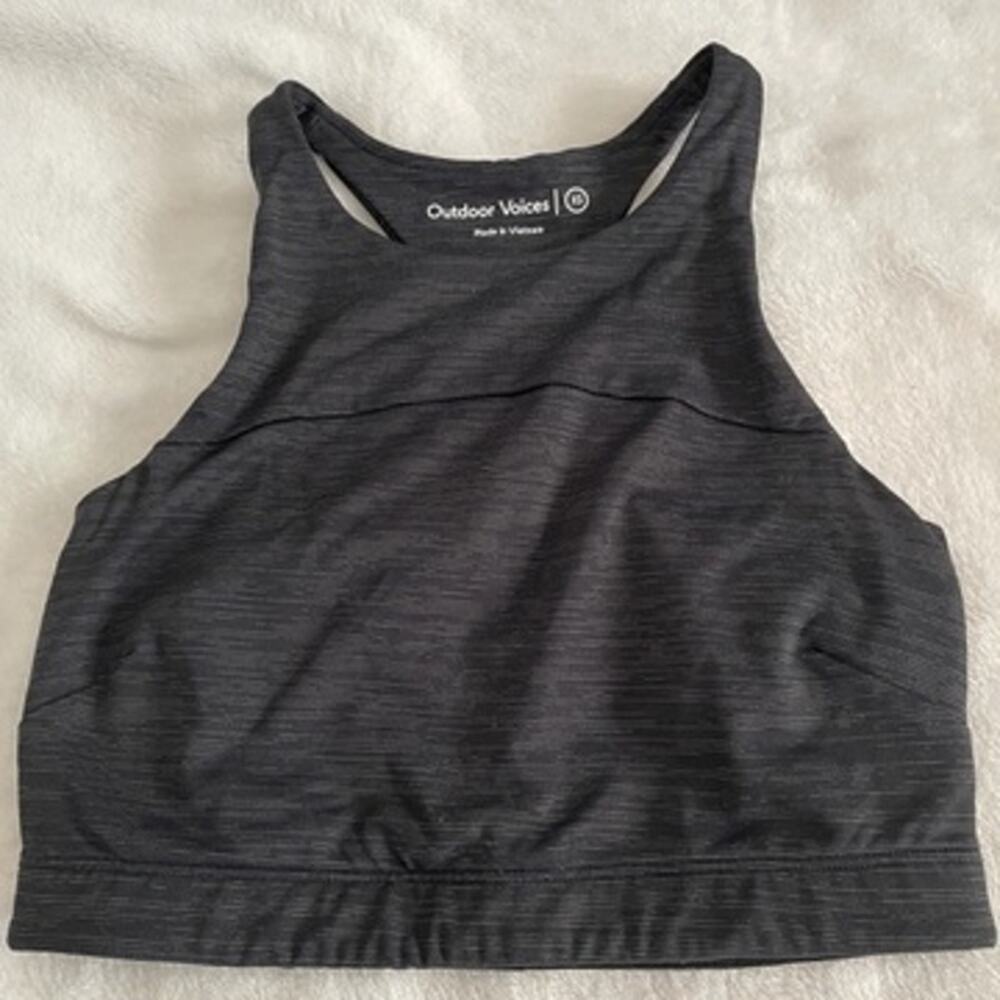 New NWOT Outdoor Voices Gray Racerback Sports Bra, Size XS extra small